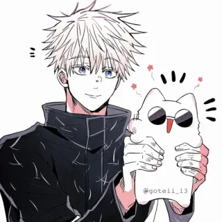 💠 3d36a2f9 Gojo Satoru Jujutsu Kaisen @goteii_13 Аниме, Стикер, Кот, Годжо, Магическая битва, Персонаж whatsapp sticker