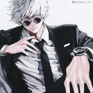 💠 47d21372 @goteii_13 Аниме, Манга, Костюм, Солнцезащитные очки, Персонаж, Искусство whatsapp sticker