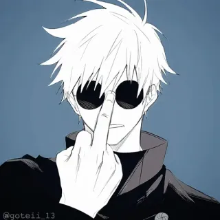 💠 47daa168 Аниме, Персонаж, Средний палец, Оскорбление whatsapp sticker