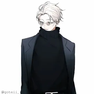 💠 600b7017 Аниме, Манга, Персонаж, Очки, Костюм, Искусство whatsapp sticker