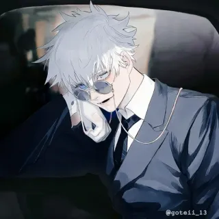 💠 6850f2bb Satoru Gojo Jujutsu Kaisen аниме, годжо, сатору годжо, магическая битва, фанарт, персонаж whatsapp sticker