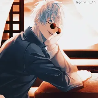 💠 8c238e95 @goteii_13 Аниме, Персонаж, Иллюстрация, Очки, Мужчина, Искусство whatsapp sticker