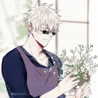 💠 8d792a1c Satoru Gojo Jujutsu Kaisen Аниме, Годжо, Цветы, Магическая битва, Сатору, Манга whatsapp sticker