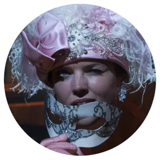 😉 8668e982 wanita, topeng, topi, renda, potret, wajah telegram sticker