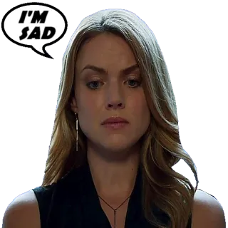 😥 19701f53 I'M SAD traurig, Frau, Ausdruck, Melancholie telegram sticker