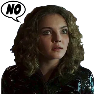 👎 5698d0cd NO Frau, Gesicht, Locken, Ausdruck, Nein telegram sticker