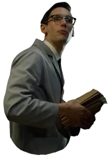 😐 9bf617e4 Edward Nygma Gotham Edward Nygma, Gotham, Riddler, DC Comics, character, man, glasses whatsapp sticker