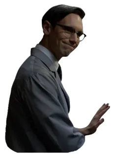 🙂 9e67f952 Edward Nygma Gotham man, suit, glasses, smirking, tv show whatsapp sticker