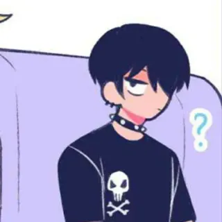 🔗 381ecf2e Cartone animato, Emo, Teschio, Adesivo, Anime, Personaggio telegram sticker