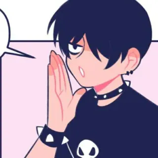 🔗 e5c0e3b0 Emo, Goth, Anime, Cartone animato, Punk, Teschio, T-shirt, Girocollo telegram sticker