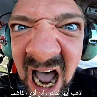 😈 91957827 اذهب أيها الماعز ، ابن آوى ، غاضب en colère, visage, expression, homme, chèvre telegram sticker