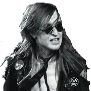 😠 185ead9e Punk, Anarquía, Música, Rock, Gafas de sol, Blanco y negro whatsapp sticker