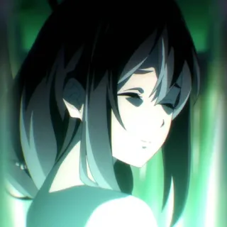 🪵 273b762c 动漫, 女孩, 黑发, 艺术 whatsapp sticker