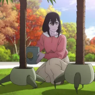 🪵 299020c6 动漫, 女人, 园艺, 洒水壶, 树木, 自然 whatsapp sticker