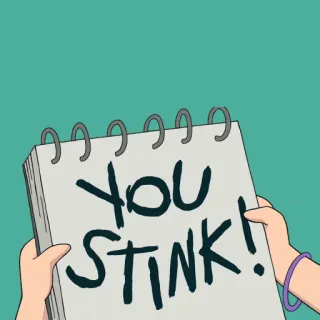 📝 42fd8d49 YOU STINK! obraza, rysunek, kreskówka, smród telegram sticker