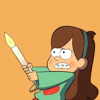 🕯 766b332a Mabel Pines Gravity Falls Mabel Pines, Gravity Falls, świeca, kreskówka, Disney telegram sticker