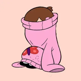 😞 ce3bec10 Mabel Pines Gravity Falls Kreskówka, Disney, Śmieszne, Różowy, Sweter, Postać, Humor telegram sticker