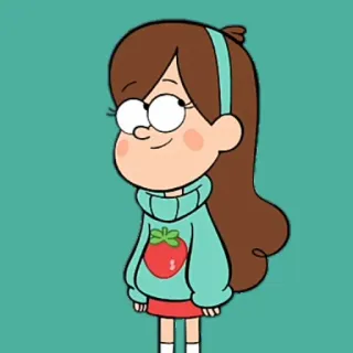 🍓 fd56d465 Mabel Pines Gravity Falls kreskówka, animacja, Mabel Pines, Disney, truskawka, postać telegram sticker
