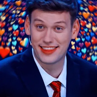 💗 3199effa homme, souriant, costume, coeurs, amour, joyeux, portrait, personne telegram sticker