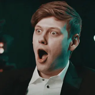 😮 a029aef5 surpris, choqué, homme, bouche ouverte, réaction, expression telegram sticker