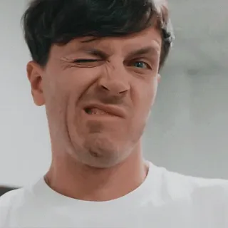 🥴 a2247b23 homme, clin d'oeil, visage, expression, personne telegram sticker