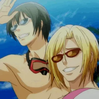 💙 901f02f9 Anime, Sonnenbrille, Strand, Freunde, Sommer, Schwimmen, Urlaub whatsapp sticker