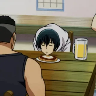 💙 a02cb358 Anime, Schlaf, Essen, Bier, Tisch whatsapp sticker