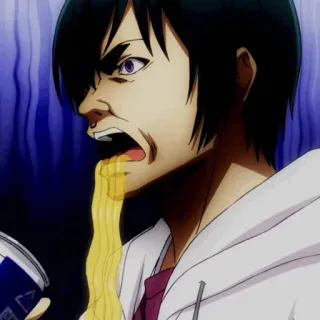 💜 e2033664 Anime, Essen, Nudeln, Mann, Lustig whatsapp sticker