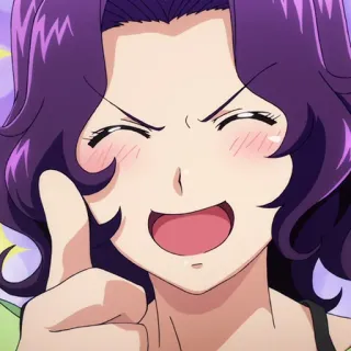 ⚓️ df3f3064 animé, fille, dessin animé, cheveux violets, sourire telegram sticker