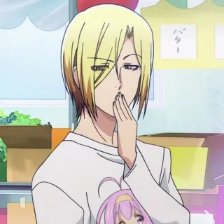 ⚓️ 12467c96 Anime, Karakter, Pirang, Tangan, Wajah telegram sticker