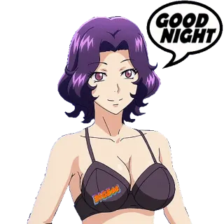 🛌 da9fffb6 GOOD NIGHT 动漫, 晚安, 卡通, 女人, 角色 telegram sticker