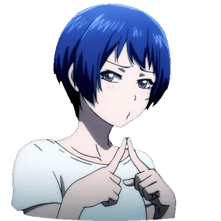 😳 18a4c7ba Anime, Personnage, Cheveux bleus, Personne, Sticker, Dessin animé telegram sticker