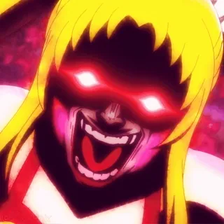 👹 6943c9ff 애니메이션, 만화, 화난, 미친, 얼굴, 표정, 여자 telegram sticker