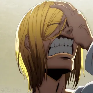 🤑 88dc7d47 애니메이션, 캐릭터, 얼굴 감싸기, 반응, 피곤한, 좌절한, 당황한, 만화 telegram sticker