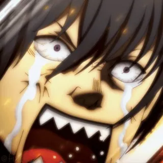 😭 a662b17b 애니메이션, 울음, 외침, 감정적인, 표정, 얼굴 telegram sticker