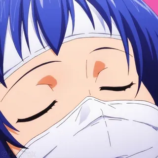 😡 ae577601 애니메이션, 소녀, 마스크, 질병, 아픔, 코로나, 파란 머리 telegram sticker