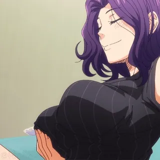 😏 dc245cf1 애니메이션, 여자, 보라색 머리, 글래머 telegram sticker