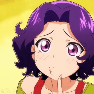 🥹 e73b05cb 애니메이션, 소녀, 만화, 귀여운, 보라색 머리, 큰 눈, 애니, 여성 telegram sticker