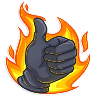 👍 8df7c0e0 Большой палец вверх, Огонь, Горячо, Одобрение, Нравится whatsapp sticker