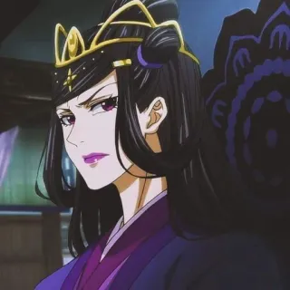 🤨 3e684c64 动漫, 女人, 皇冠, 紫色, 角色 telegram sticker