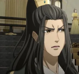 🥴 449538d3 动漫, 男人, 严肃, 皇冠, 肖像 telegram sticker