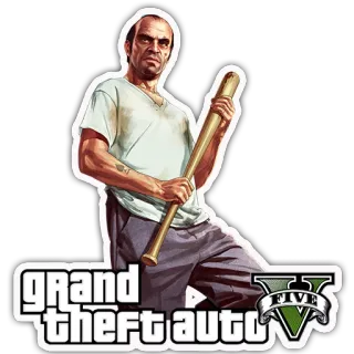 ️ 6ea5ccef Trevor Philips Grand Theft Auto V gta, grand theft auto, baseball bat, video game, trevor telegram sticker