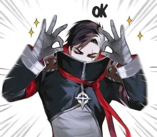 👌 4b2f7470 ok anime, cartone animato, ok, gesto, personaggio whatsapp sticker