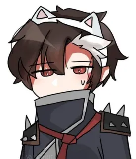 🙁 b0616646 VANGONUT Anime, Orecchie da gatto, Cartone animato, Personaggio, Chibi whatsapp sticker