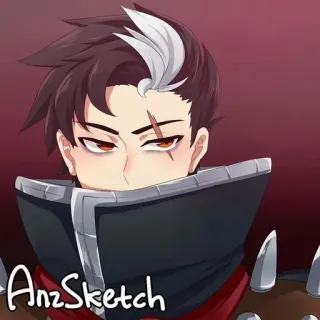 😠 bc8cb5e1 AnzSketch Anime, Personaggio, Illustrazione whatsapp sticker