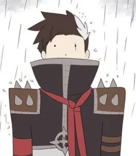 😨 c3b1be8a sticker, anime, cartoni animati, triste, pioggia, disegno, personaggio whatsapp sticker