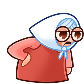 😮‍💨 222c69bc abuela, anciana, gafas, pañuelo, dibujos animados, lindo, meme telegram sticker
