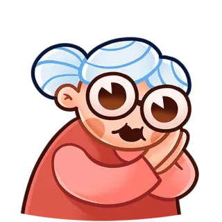 🤗 452bfa13 abuela, abuelita, anciana, lindo, amigable, dibujos animados telegram sticker
