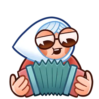 🪗 54f3b24c acordeón, anciana, música, abuela, personaje telegram sticker