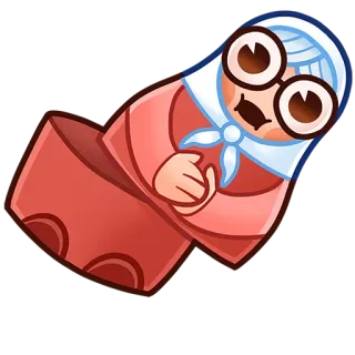 🪆 63fa6ab4 Matrioska, Muñeca rusa, Muñeca, Abuela, Dibujos animados, Muñeca anidada telegram sticker